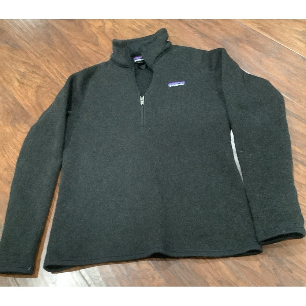 Patagonia Better Sweater Pullover Womens S Black Fleece 1/4 Zip Sleeve Pocket